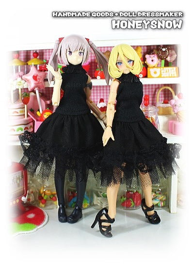 HS013 HoneySnow Turtle night dress (BLACK)