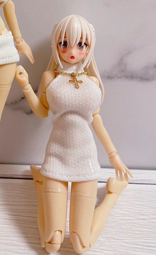 UG014WD UZURA GOYA うずら小屋 White High-Neck Bodycon Mini Dress