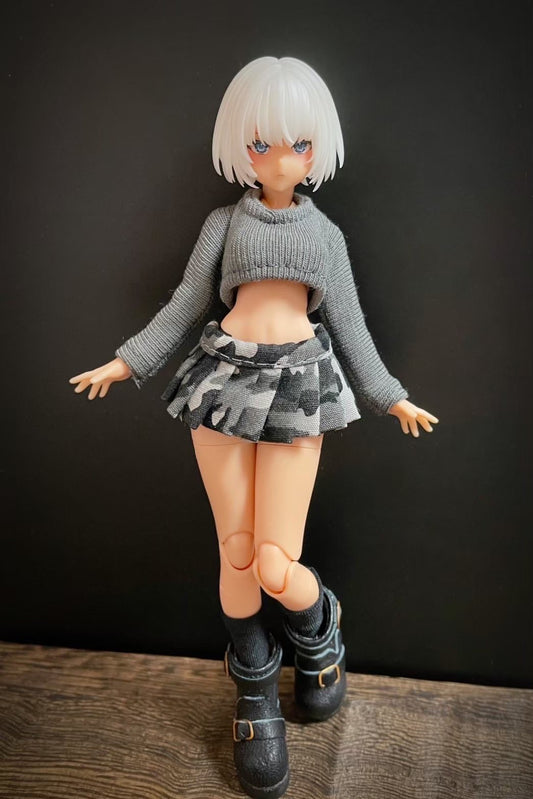 UG027 UZURA GOYA γγγε°ε± Grey camo mini skirt Set