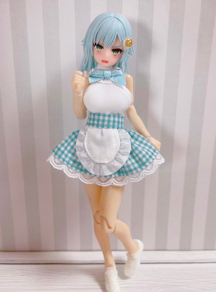 UG023 UZURA GOYA うずら小屋 Mini checker blue maid dress