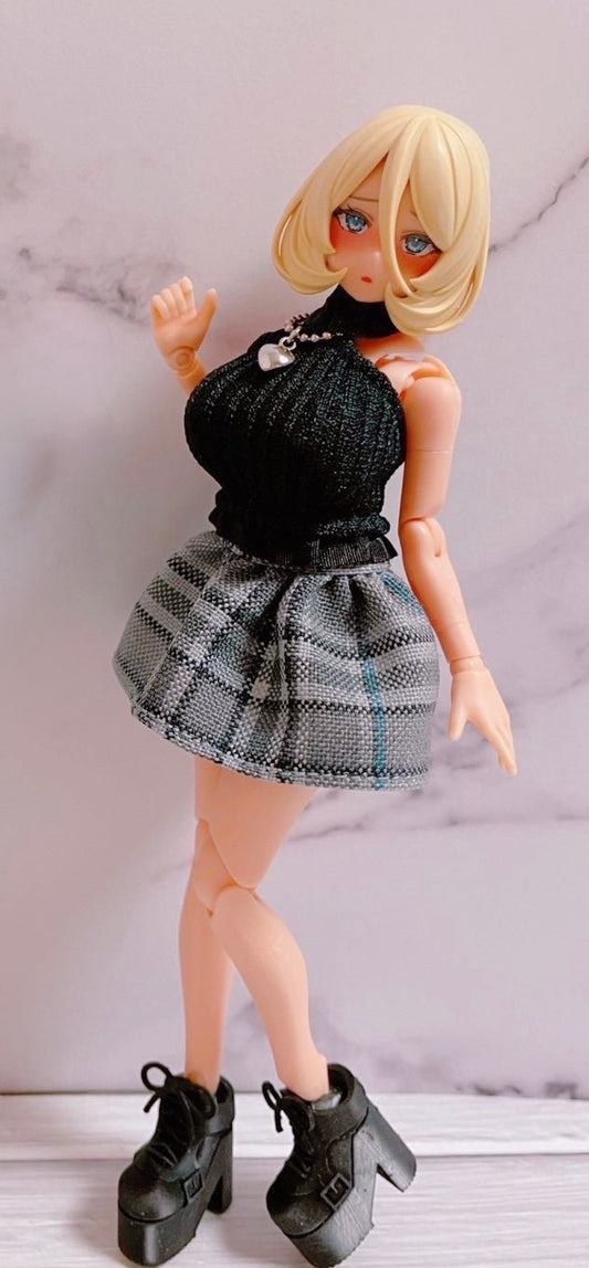 UG004BG Uzura Goya γγγε°ε± Daily Dress Black Top and Skirt