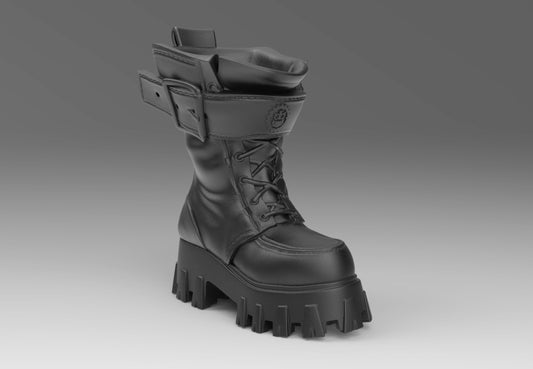 STG-008B ST-GEAR 1/12 BUSTER BOOTS (BLACK RESIN)