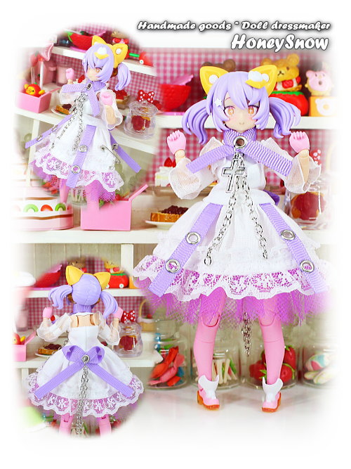 HS019 HoneySnow goth punk Style (Purple and White)