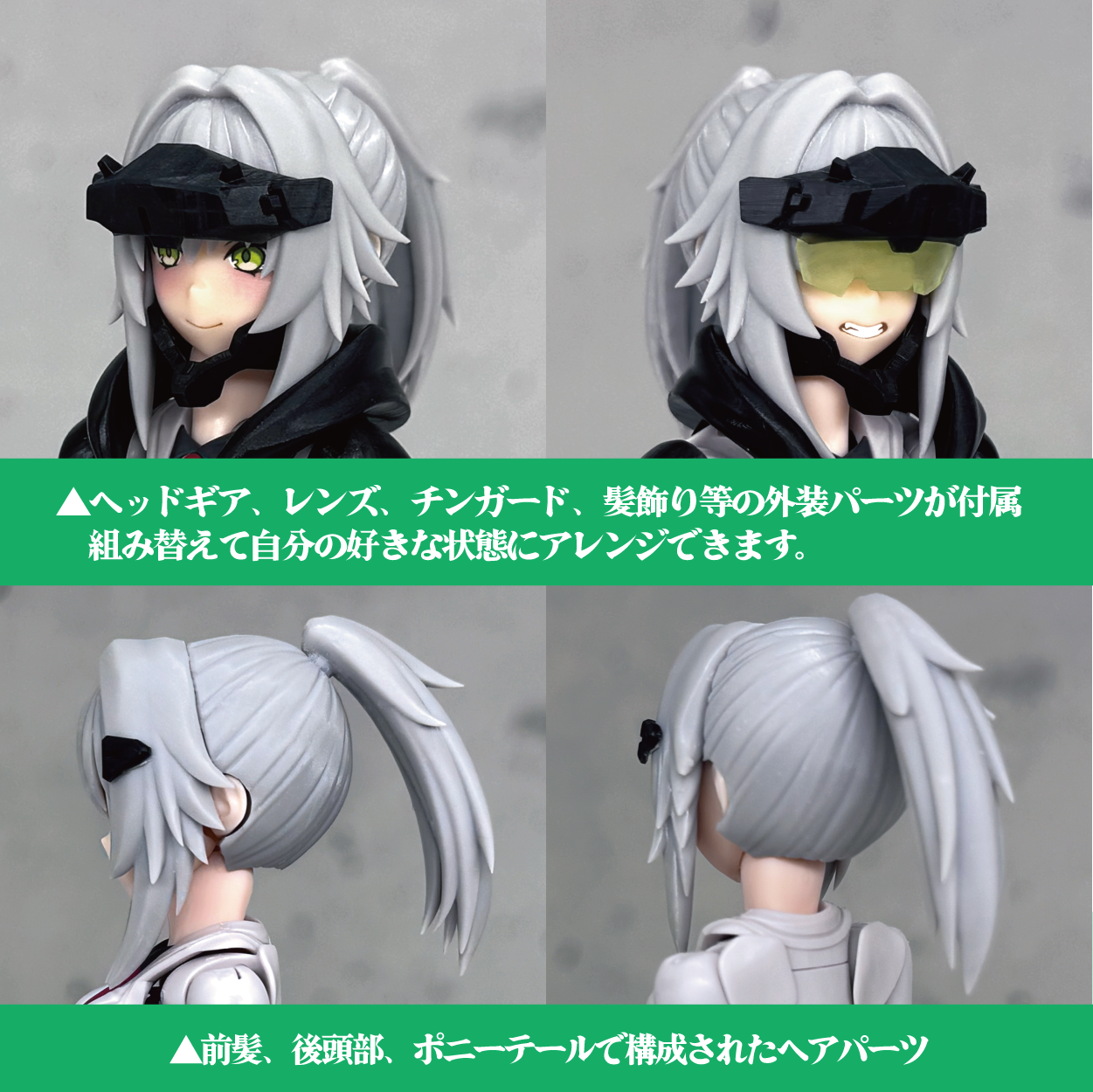 BP040 BLUEPRINT Custom Head Parts Set for "Buster Doll"  Face Part 3 (set of 3)