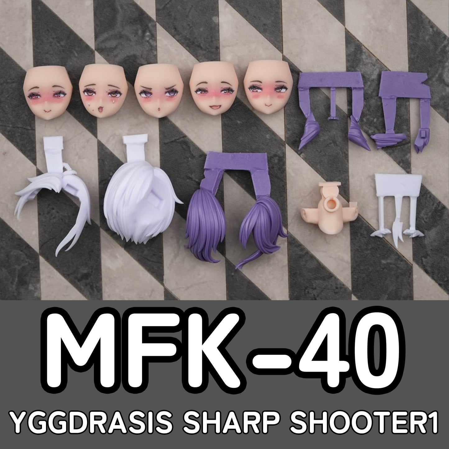 MFK-40 MUSCUTO Face + Hair parts set YGGDRASIS SHARP SHOOTER 1  (Skin A)