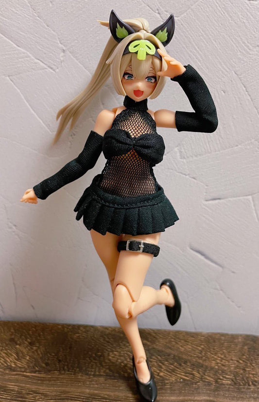 UG007BND UZURA GOYA うずら小屋 Fish Net Black Dress Set